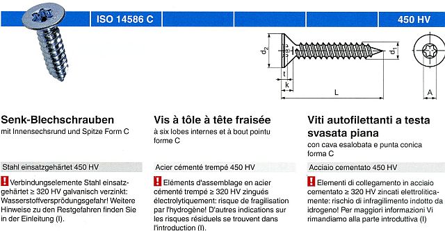 Online Schraubenhandel - Schrauben, Torx-Schrauben, Spezial-Schrauben,  Sechskantschrauben uvm. - Senk-Blechschrauben ISO 14586 TX 8 / TX 10