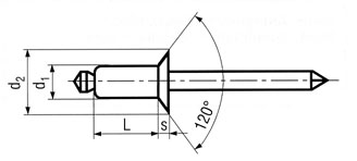 100 Stk. Nieten 5x25 S Stahl/Stahl, Befestigungsmaterial Nieten/Schrauben, Plattenzubehör, Schalhaut